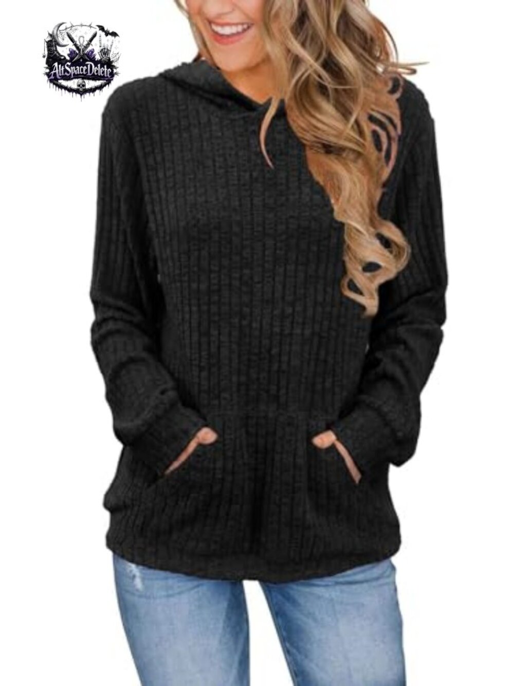 Womens Long Sleeve Hoodie Kangaroo Pocket Pullover Loose Fit Casual